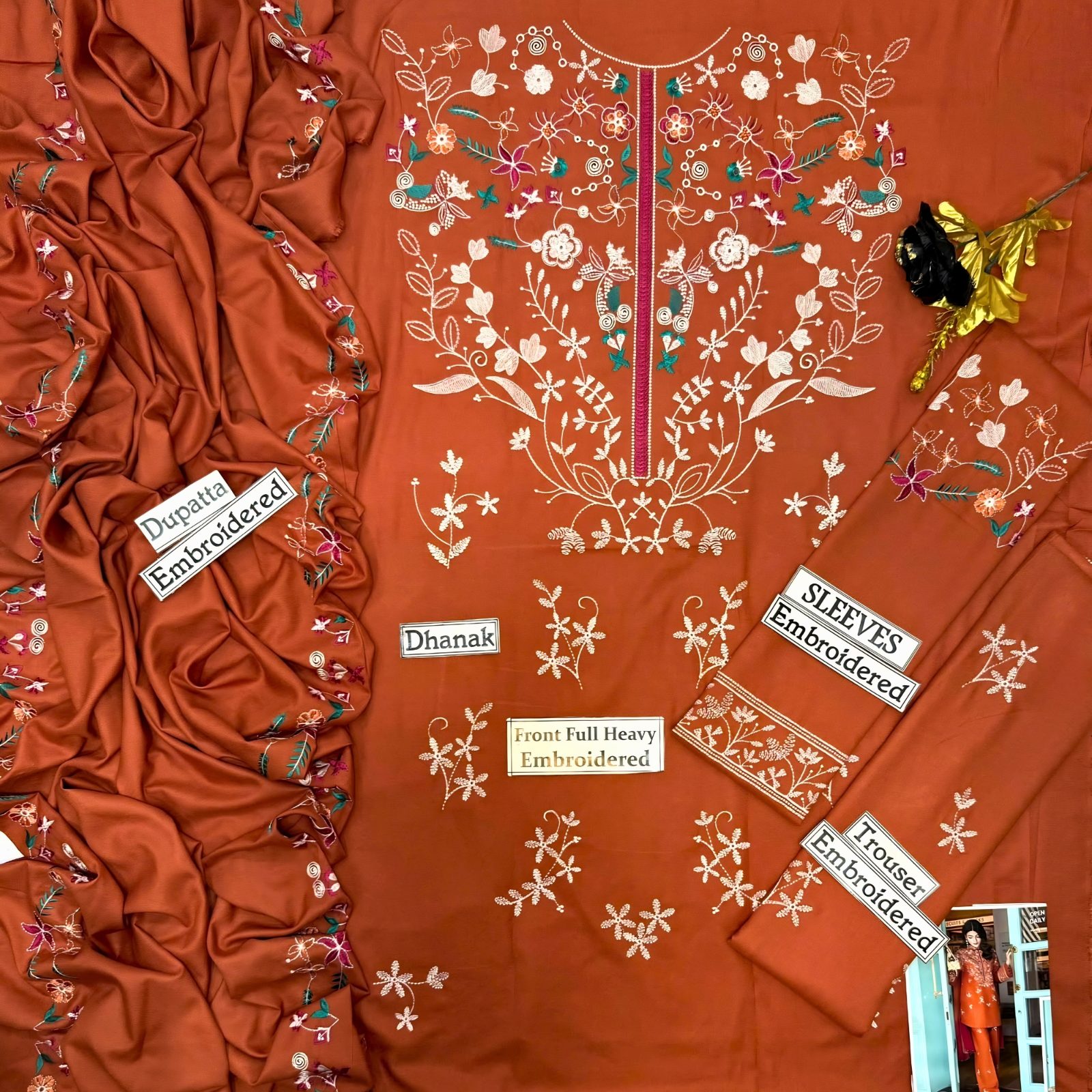 Jazmin Inspired Dahnk 3PC Suit Unstitched